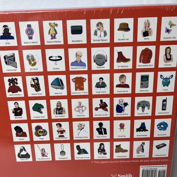 90s Icons Jigsaw Puzzle TuPac, Gameboy, Britney 500 Piece Jigsaw Puzzle SEALED - Picture 8 of 11